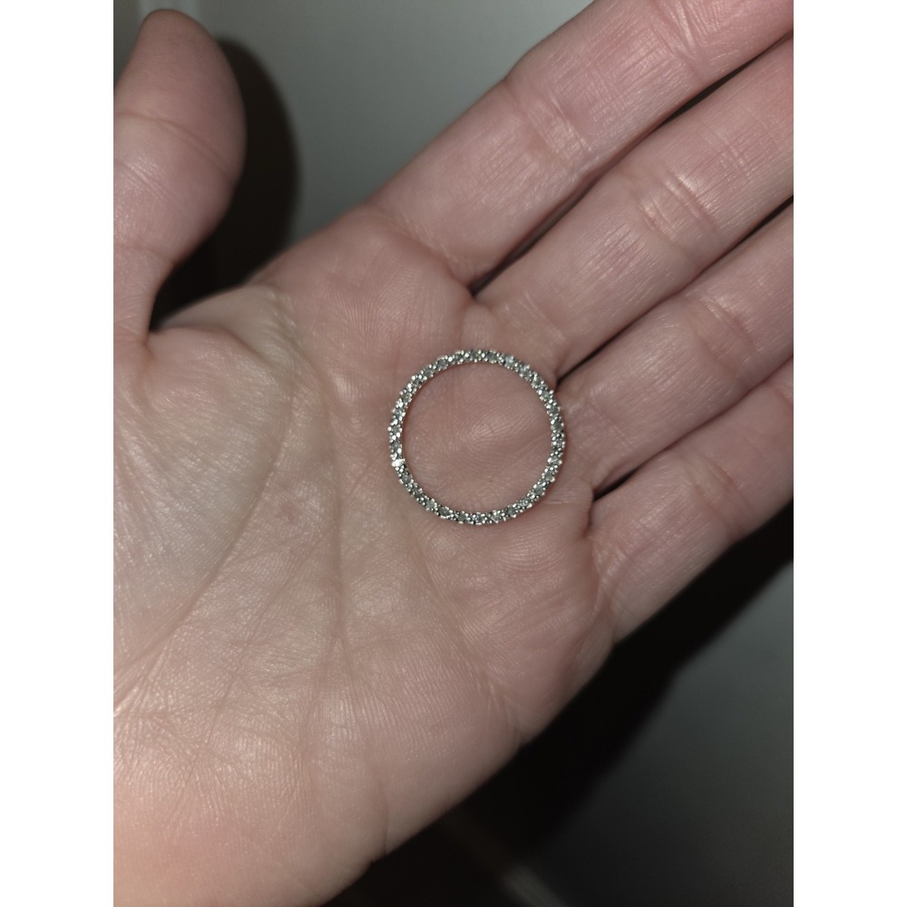 10K White Gold and Diamond Circle Of Life Pendant. 0.5 Diamond - Picture 3 of 6